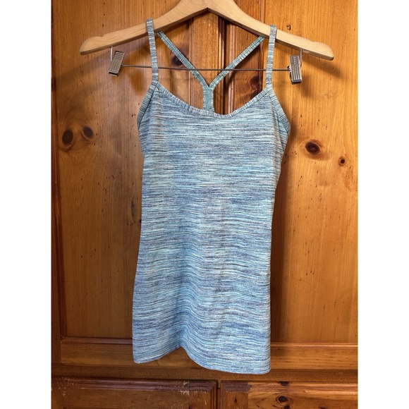 Lululemon Women's 4 Power Flow Y Tank Top Shirt Racerback Singlet Yoga Run Blue - Picture 1 of 9